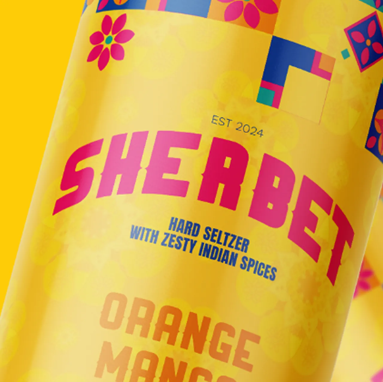 A Sherbet Orange Mango can, close up